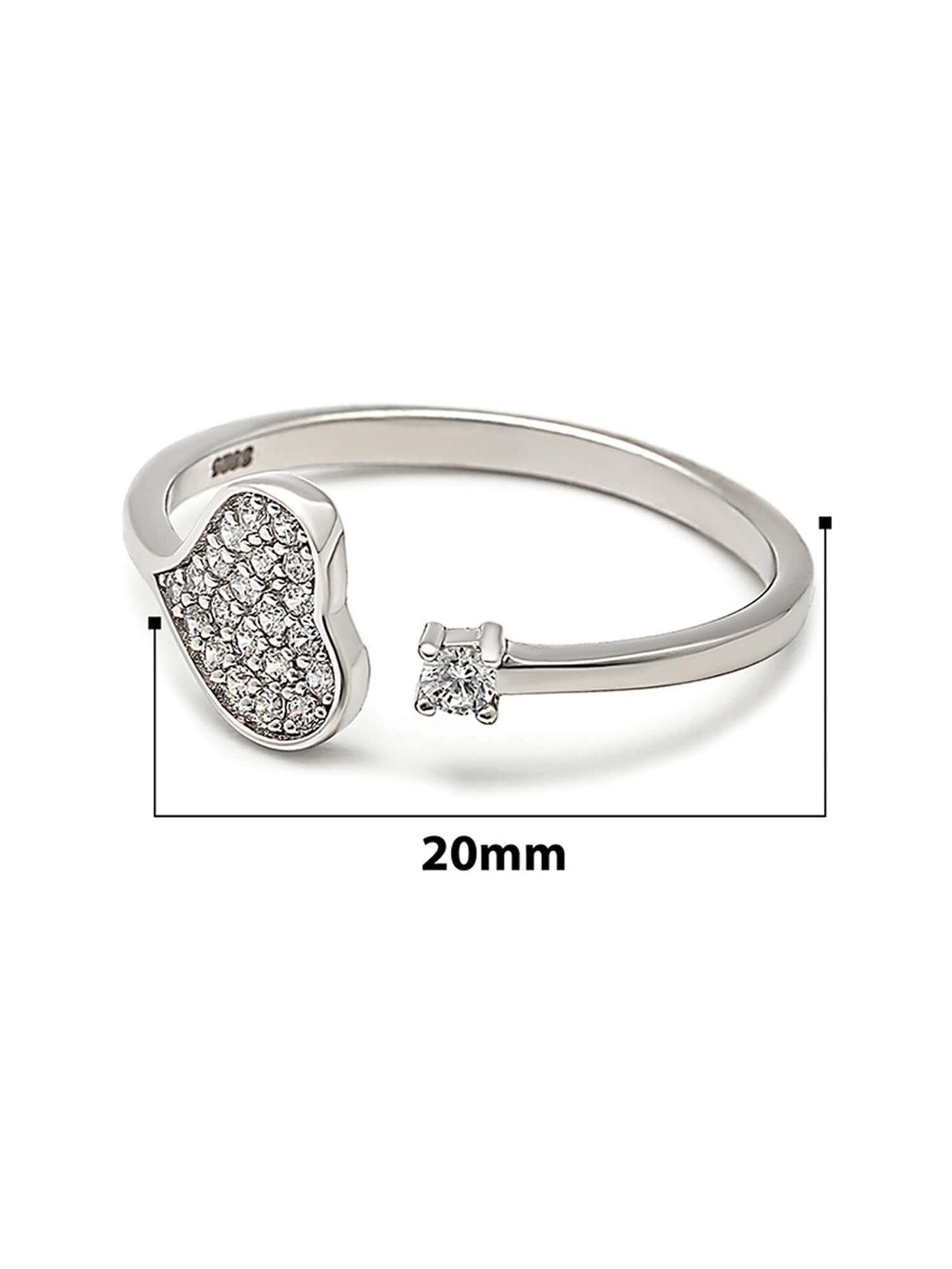 Silberry 92.5 Sterling Silver Heartsy Ring