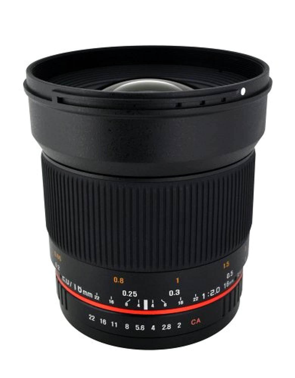 Rokinon 16mm F/2.0 ED AS UMC CS Lens for Sony E (NEX) Mount Cameras #16M-E