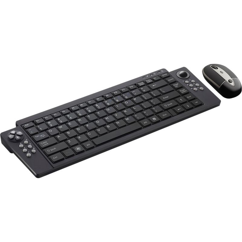 SMK-Link VersaPoint Rechargeable Wireless Media Suite - USB Wireless RF Keyboard - 88 Key - English, French - Black - USB Wireless RF Mouse - Laser