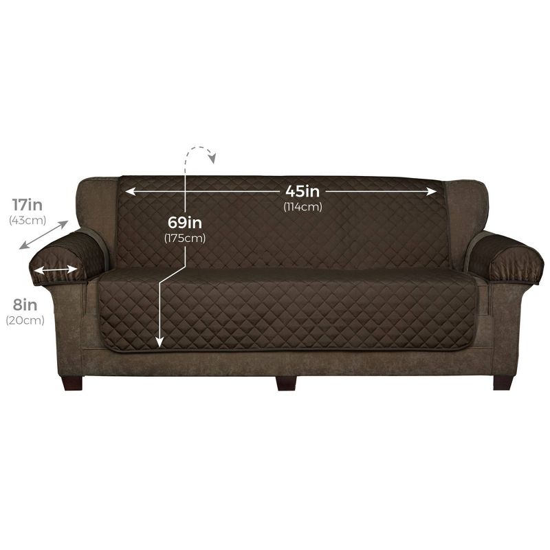 Chocolate 3pc Waterproof Loveseat Pet Throw - Maytex