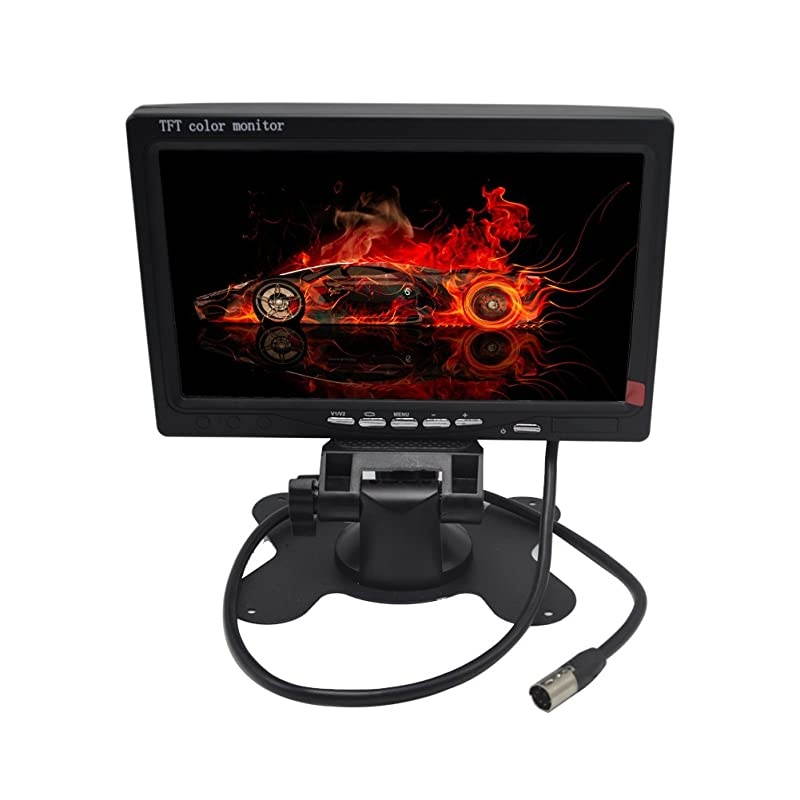 7 Inches TFT Color LCD Car Rear View Camera Monitor Support Rotating The Screen and 2 AV Inputs (7 Inch LCD Monitor)