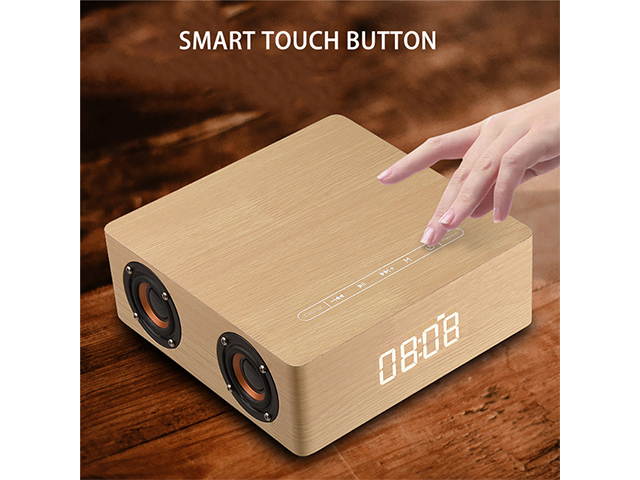 Autofeel Portable Retro Wooden Handsfree Wireless Bluetooth Speaker 3D Stereo Subwoofer Speaker Support TF AUX MP3 Loudspeakers HIFI Stereo Bass Surround Sound Subwoofer Home Mobile Phone Computer