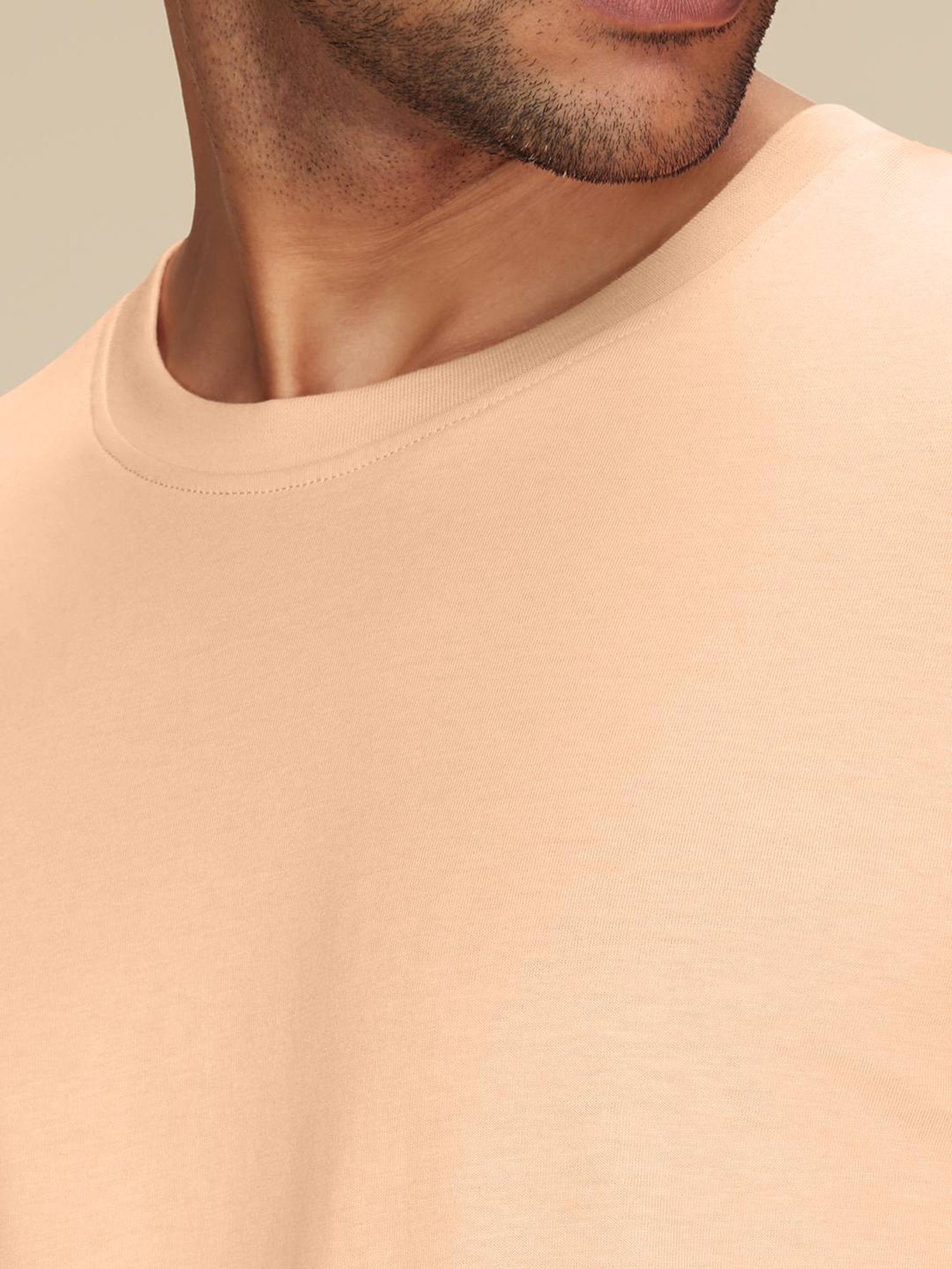 XYXX Peach Blush Cotton Regular Fit T-Shirts