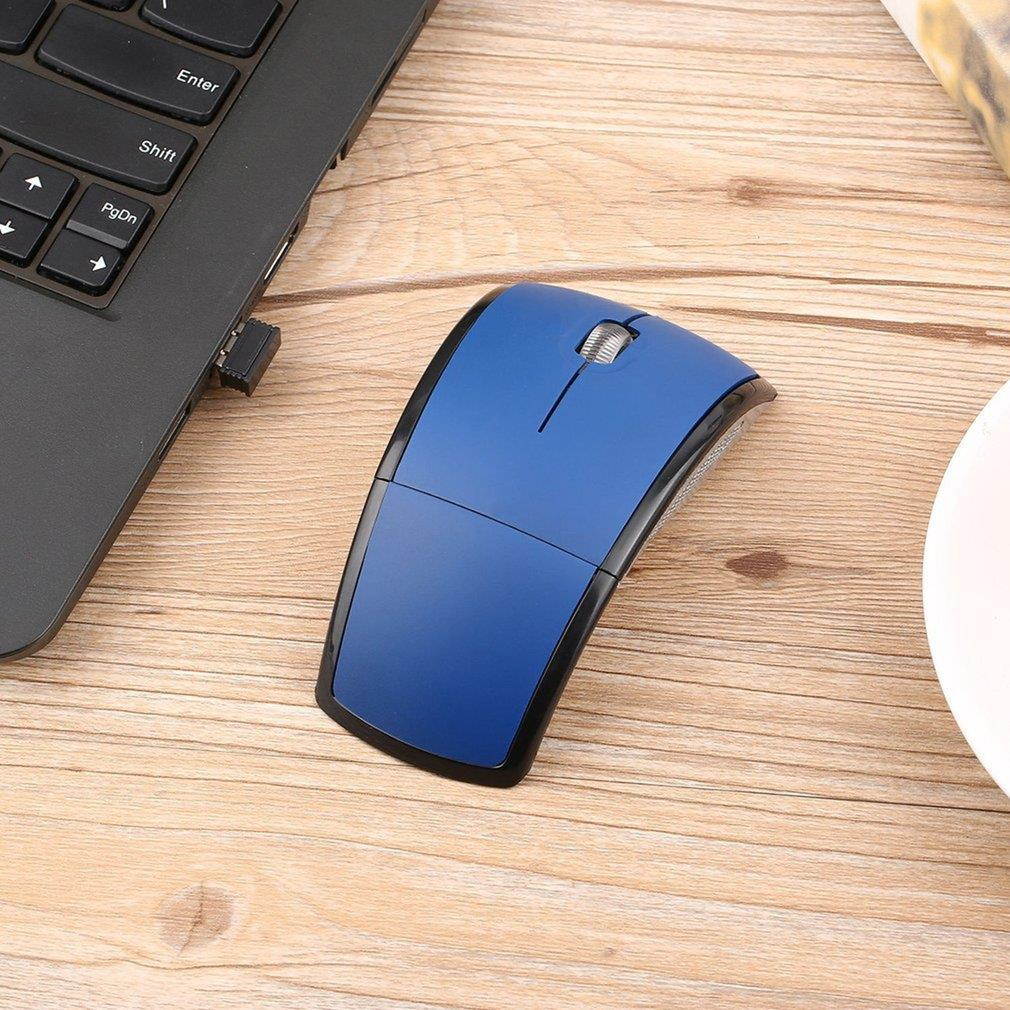 2.4G Wireless Foldable Folding Optical Mouse Mice USB Receiver for PC Laptop