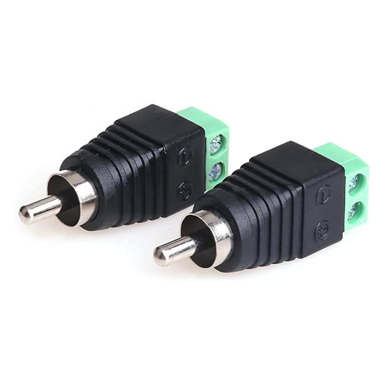 RCA Cable Audio Adapter Phono RCA Male Plug to AV Screw Terminal AudioVideo Speaker Wire connectors Solderless Adapter Solder Free RCA Male4pack