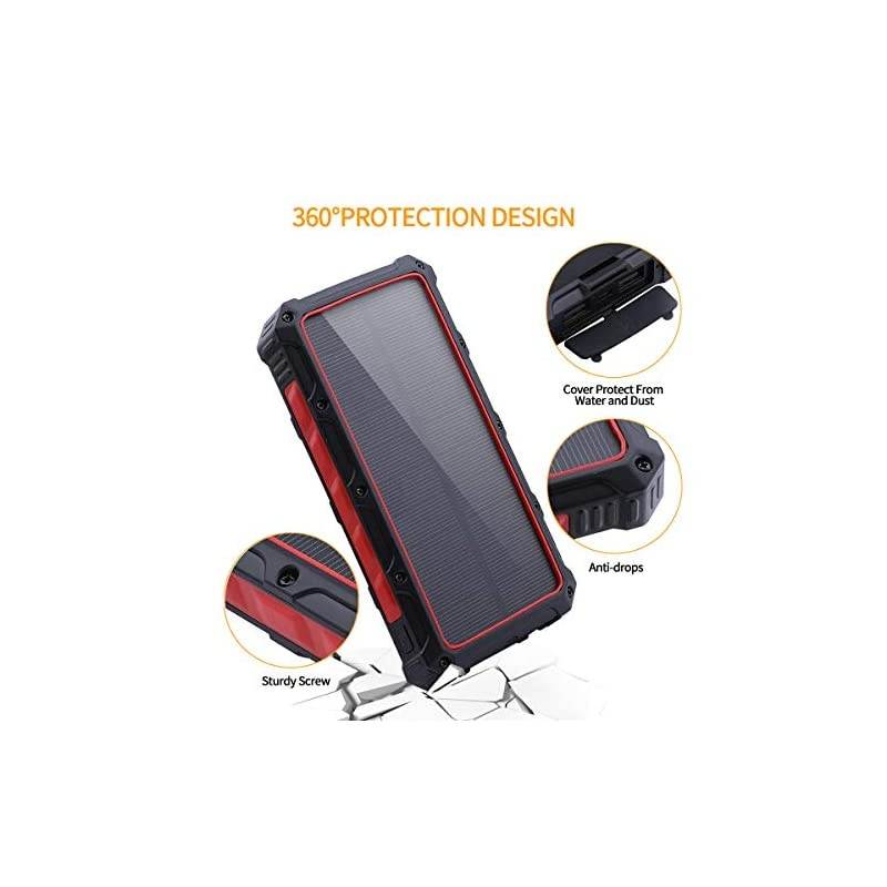 Power Bank, 20000mAh Portable Charger with Dual USB 3A Output Port/LED Light and External Battery Pack, Fast Charging for Smartphone