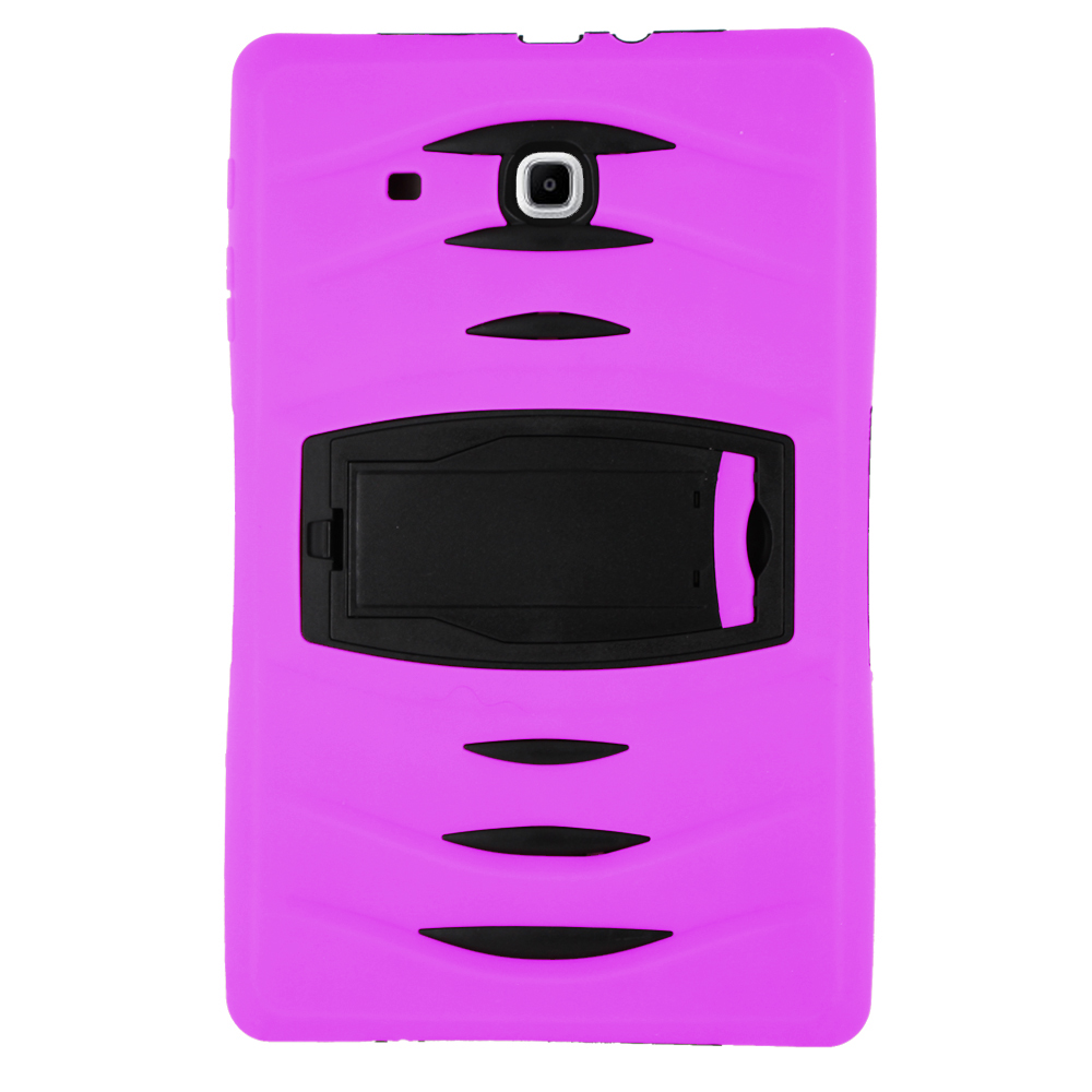 KIQ Heavy Duty Military Armor Case, Tablet Cover, Built-in Kickstand, cut-outs for camera and charging ports For Samsung Galaxy Tab A 8.0 SM-T350 (2015) (Purple)