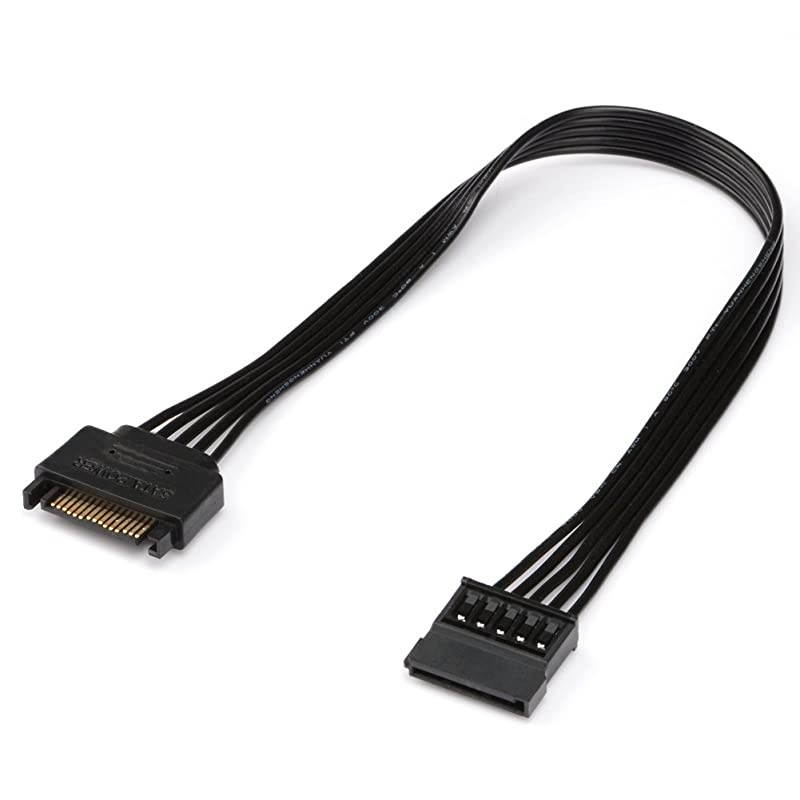 15 Pin SATA Power Extension Cable 3Pack Male to Female Cable 10 inch Black 3 Pack