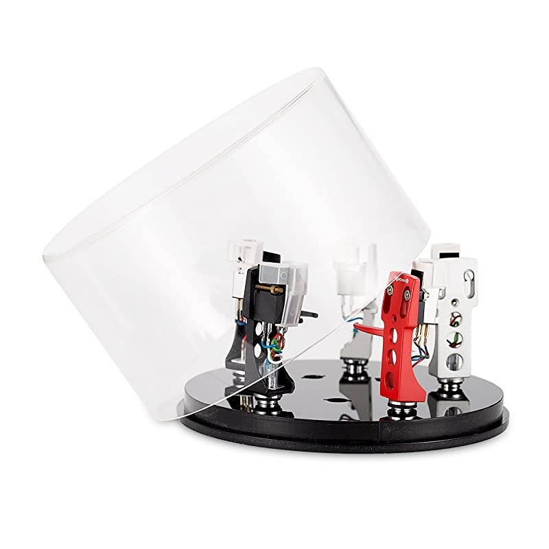Headshell Cartridge Keeper Phono Shell Case Acrylic Box Turntable Record Player Stylus Holder (Round)