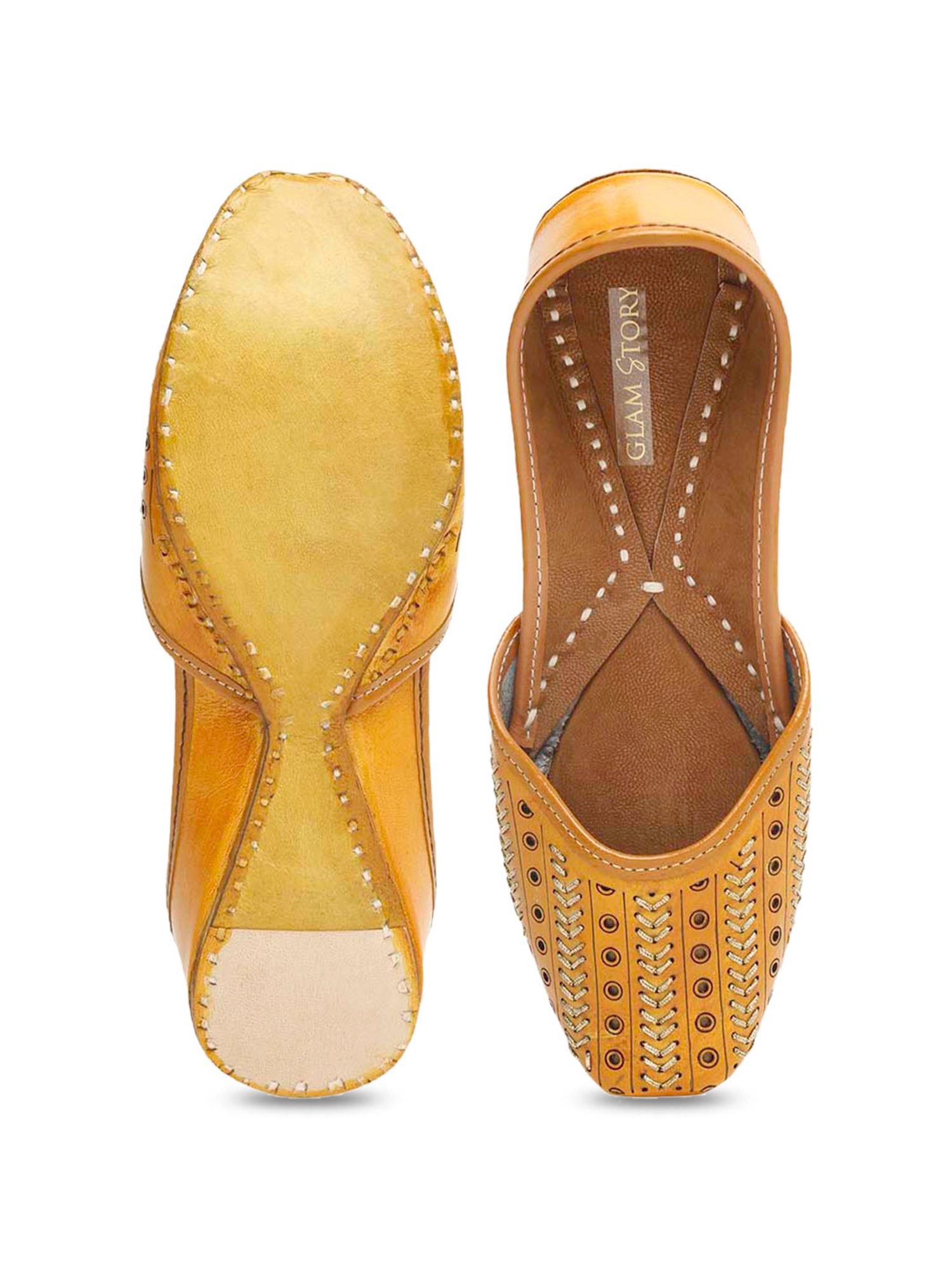 Glam Story Women's Orange Ethnic Juttis