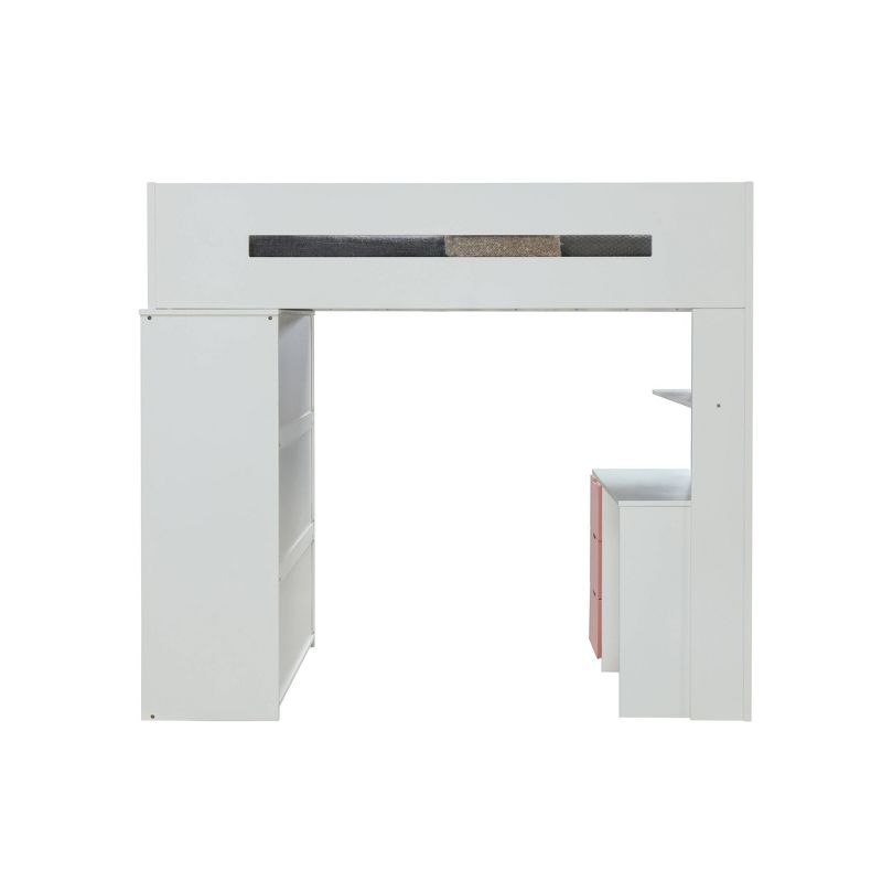Nerice Loft Bed White/Pink - Acme Furniture
