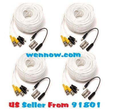 WennoW Lot-4 100FT BNC Male QS100B Cable w 2 Female Connectors