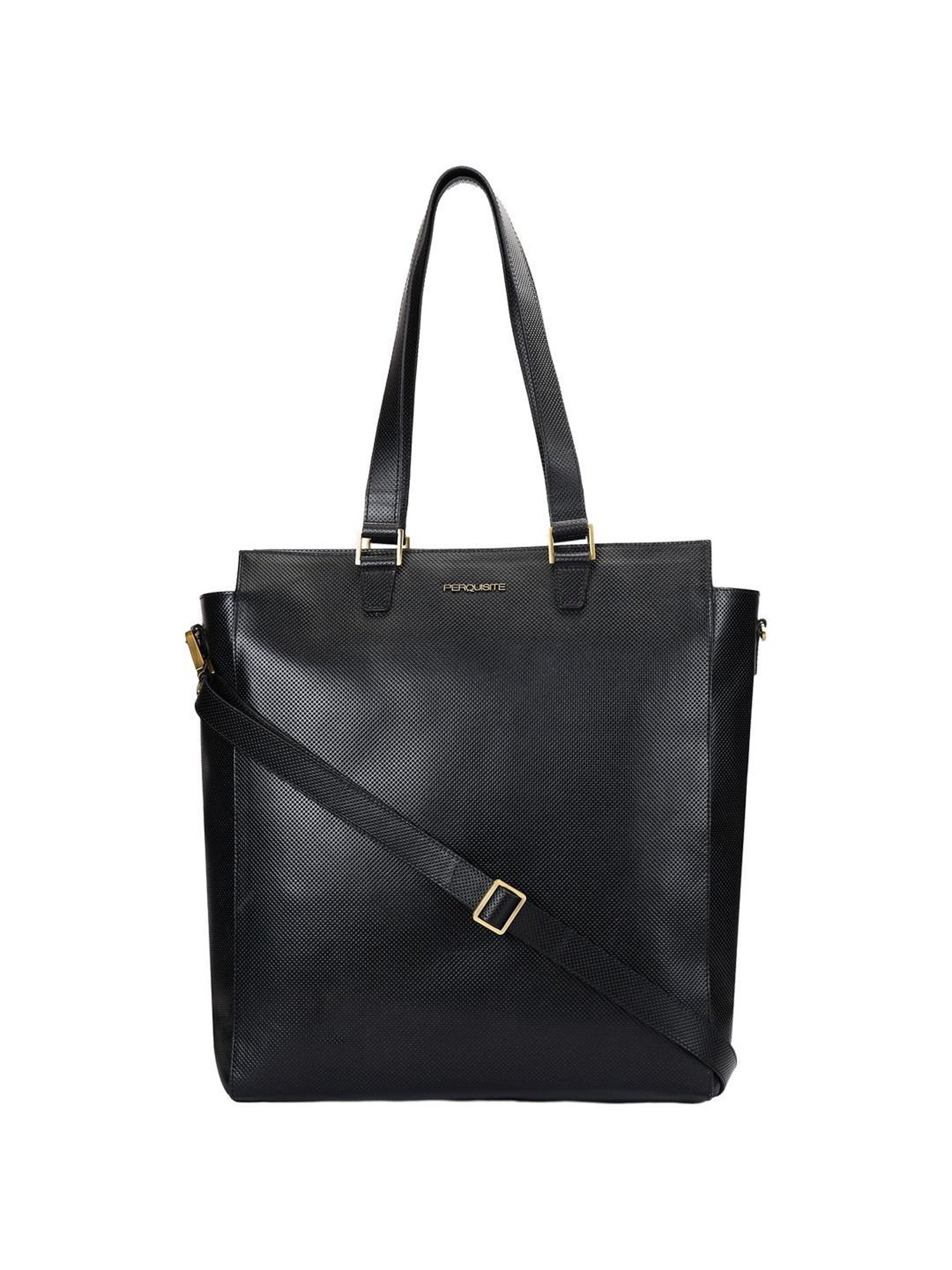 PERQUISITE THE GRACE Black Solid Medium Tote Handbag