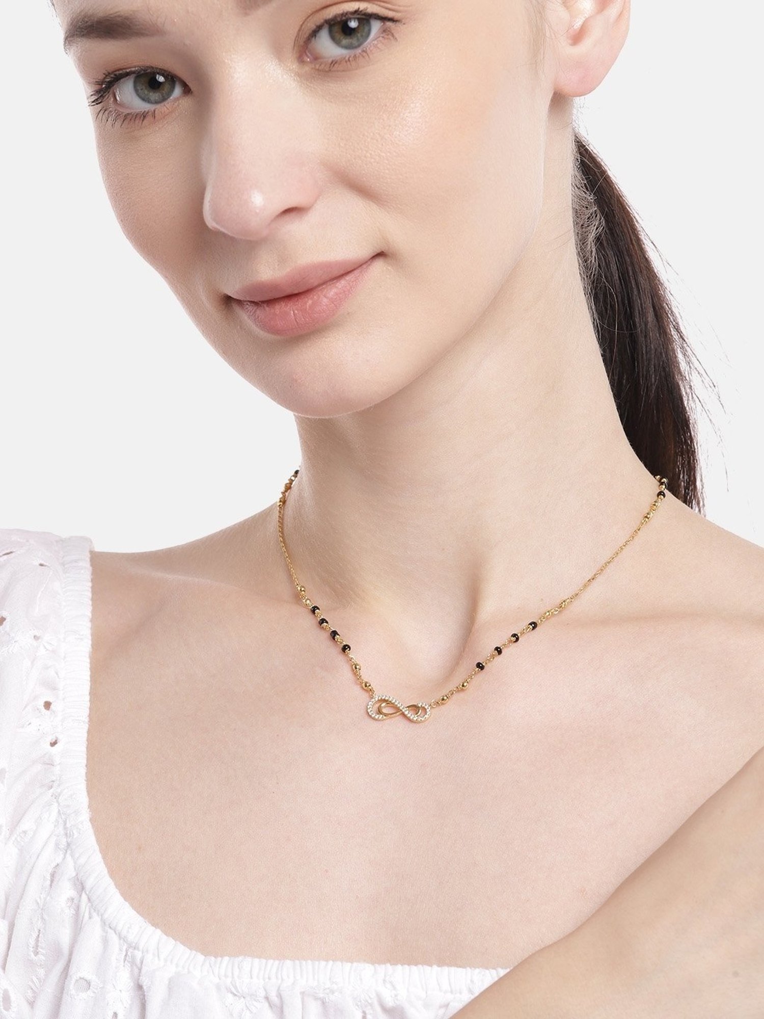 March by FableStreet 92.5 Sterling Silver Floral Mangalsutra for Women