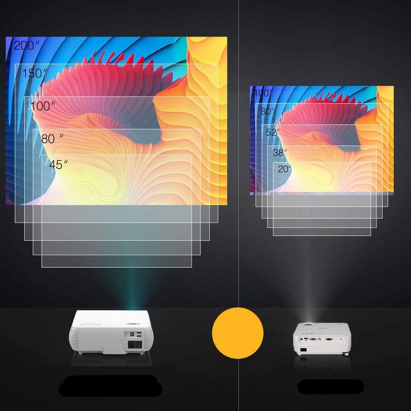 Yaber Y30 Native 1080P Projector 7200L Full HD Video Projector 1920 x 1080, &plusmn;50&deg; 4D Keystone Correction Support 4k & Zoom, LCD LED Home Theater Projector Compatible with Phone,PC,TV Box,PS4