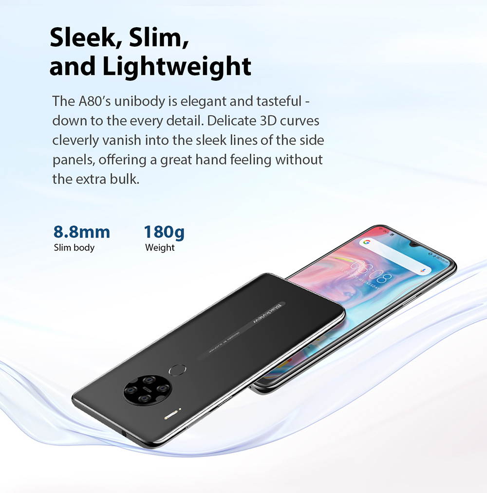 Blackview A80 Quad Rear Camera Android 10.0 Go Mobile Phone 6.21' Waterdrop HD Screen 2GB+16GB Cellphone 4200mAh 4G Smartphone