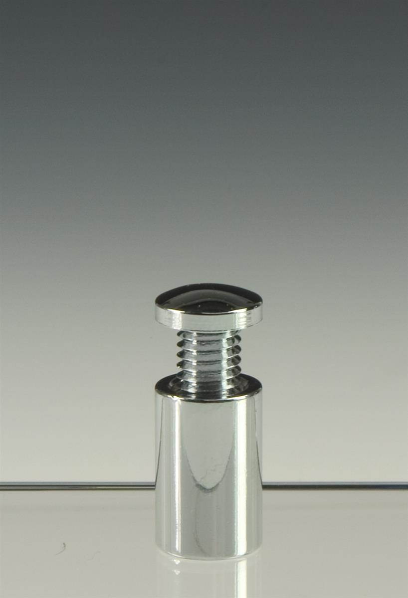 1/2" x 3/4" Chrome Finish Solid Brass Standoff Screw Mounts, Set Of 16, For Mounting 4 3D Sign Displays (4 Standoffs Per Sign) (SO1319C)