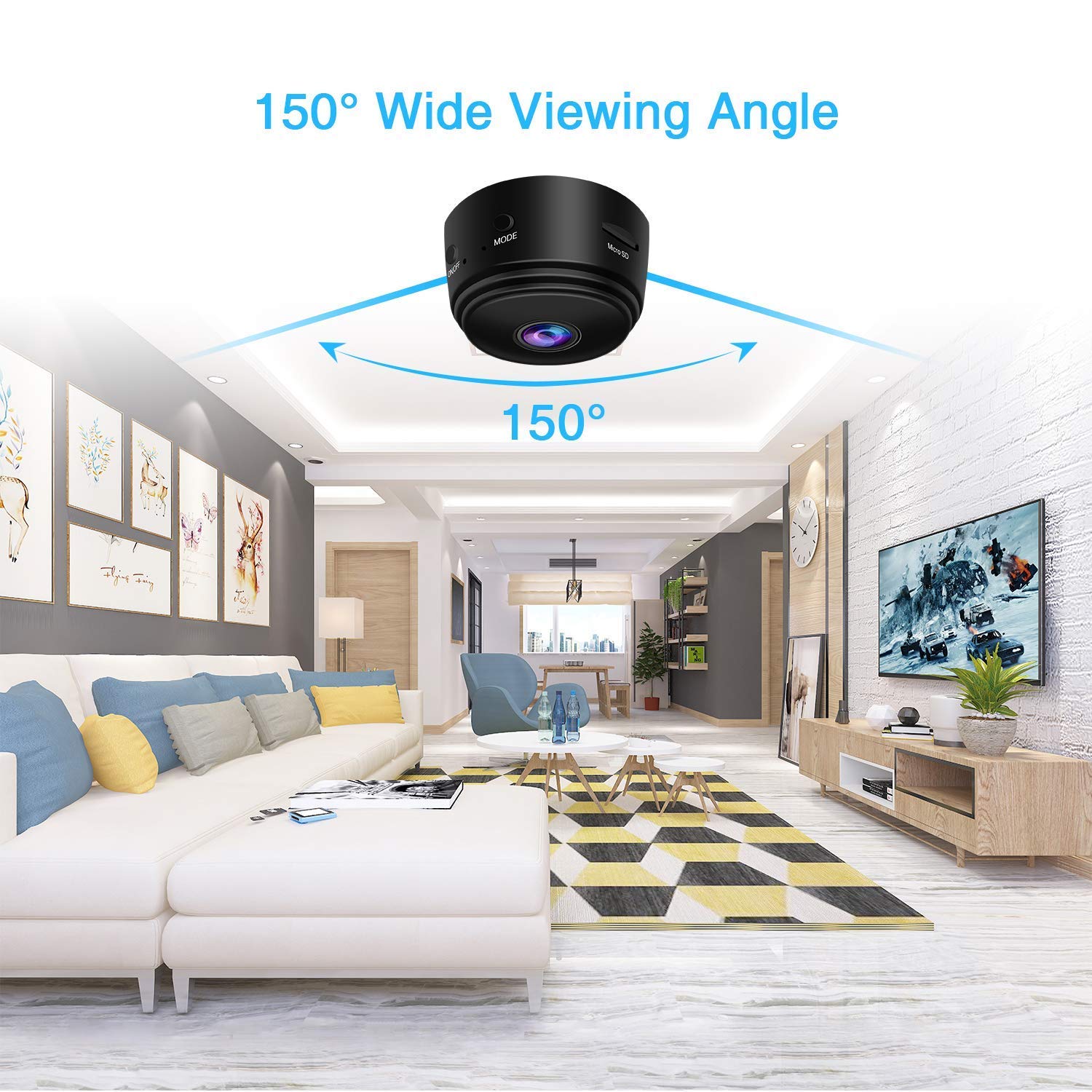 Hidden Spy Camera built-in magnet WiFi Wireless Full HD 1080P Security Camera Night Vision Motion Activated Indoor Outdoor Small Nanny Cam for Cars Home Apartment