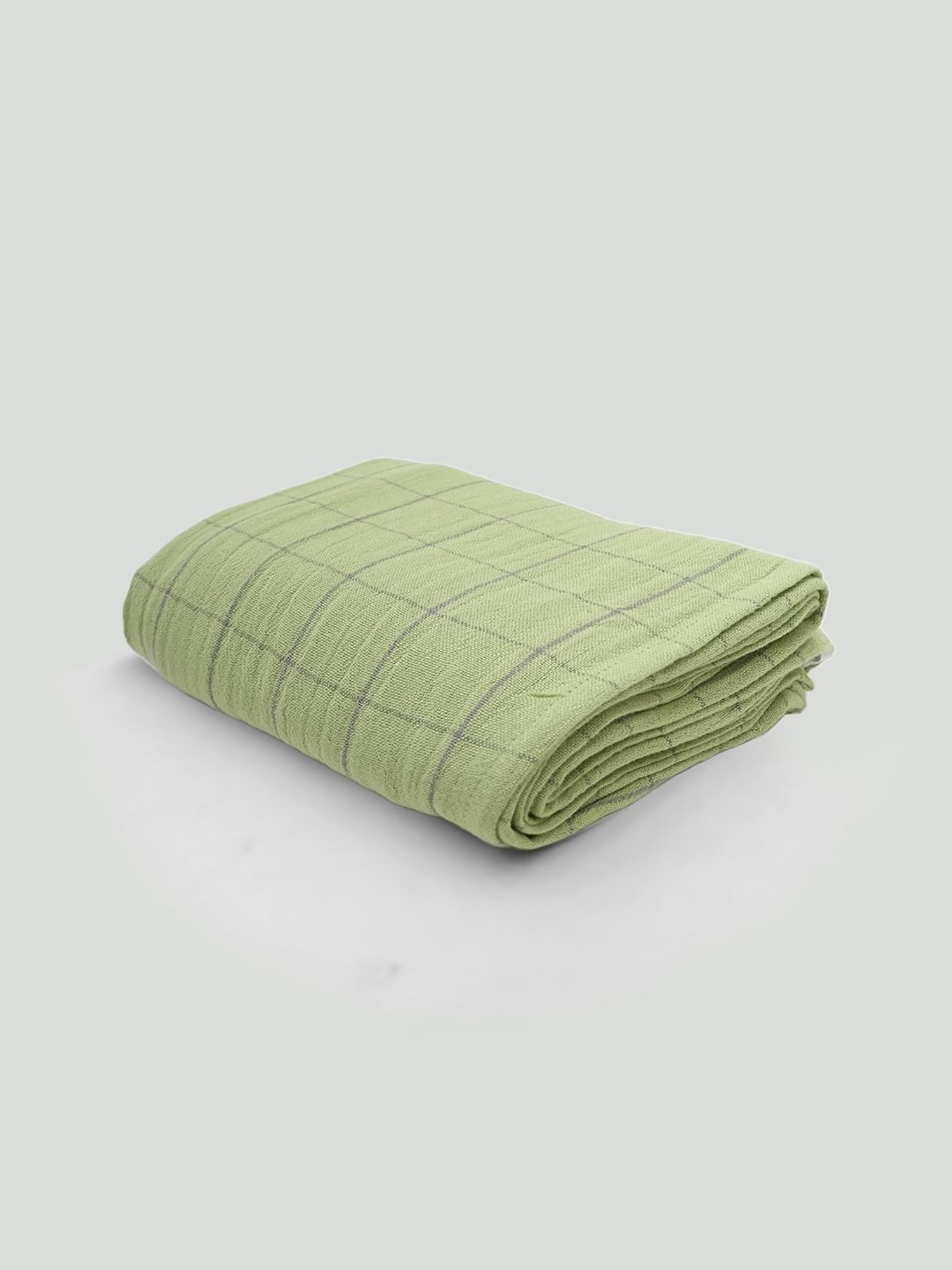 Doctor Towels Banana Double Cloth Checks Green 380 GSM Viscose Bath Towel