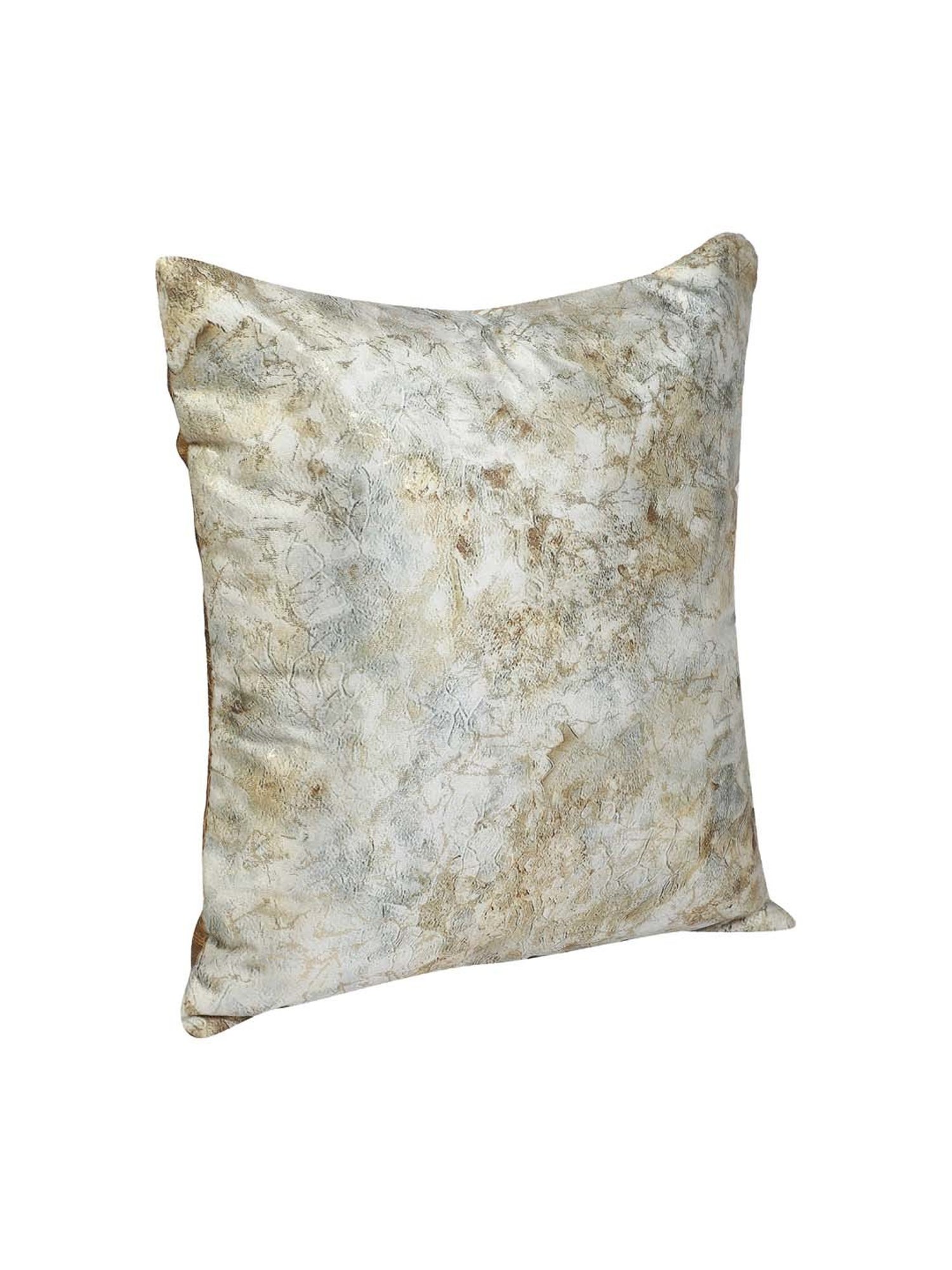 MFD HOME Furnishing Grey & Gold Velvet Cushion Cover - Set of 1