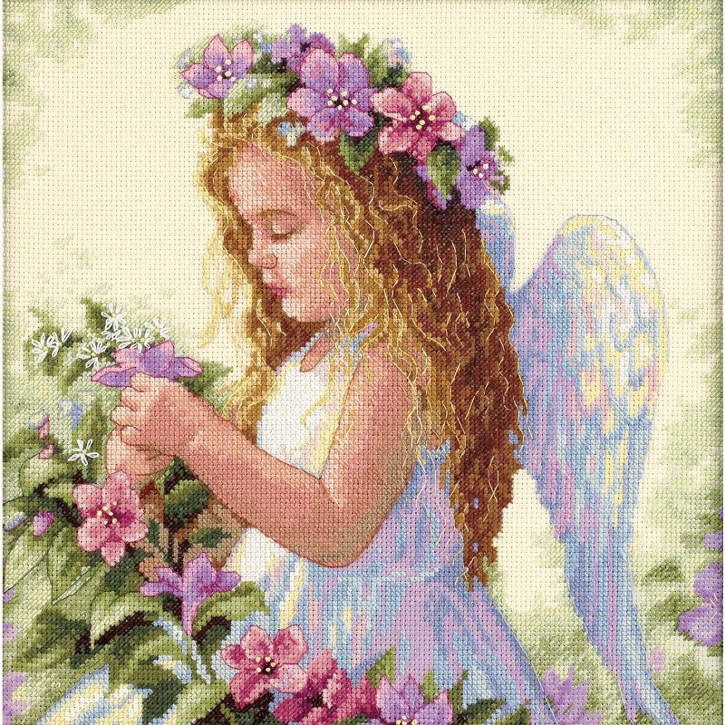 Dimensions Counted Cross Stitch Kit 11"X11"-Passion Flower Angel (14 Count)