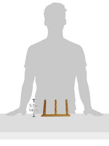 Wooden Mallet 3-Pocket Countertop Business Card Holder, Medium Oak