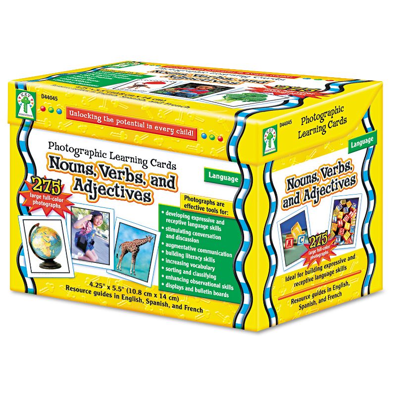 Carson-Dellosa Publishing Photographic Learning Cards Boxed Set, Nouns/Verbs/Adjectives, Grades K-12