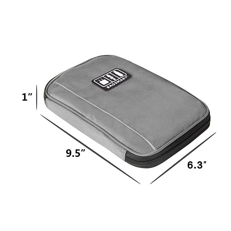Electronic Organizer Travel Universal Cable Organizer Electronics Accessories Cases for Cable Charger Phone USB SD Card Grey