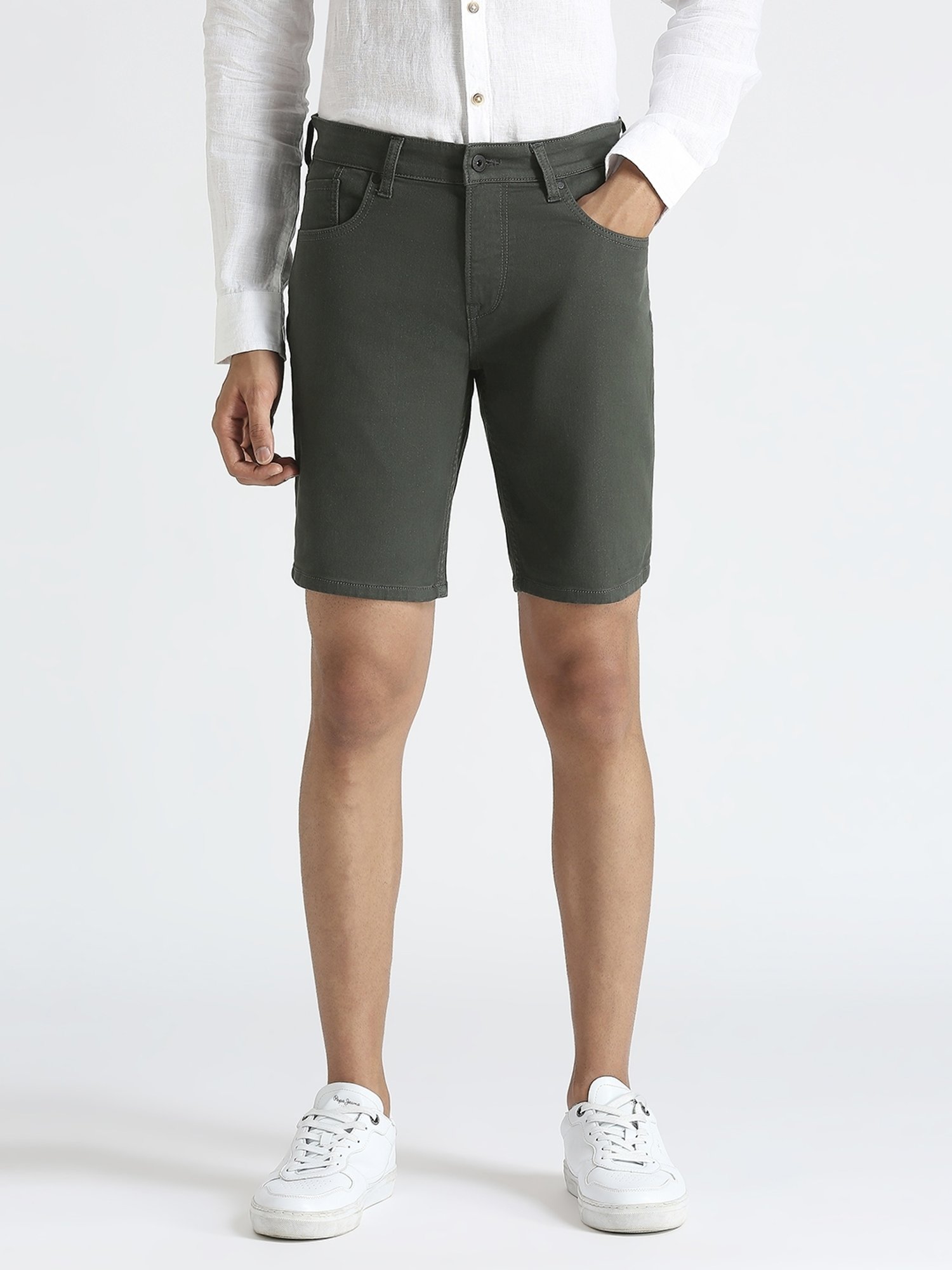 Pepe Jeans Olive Regular Fit Denim Shorts