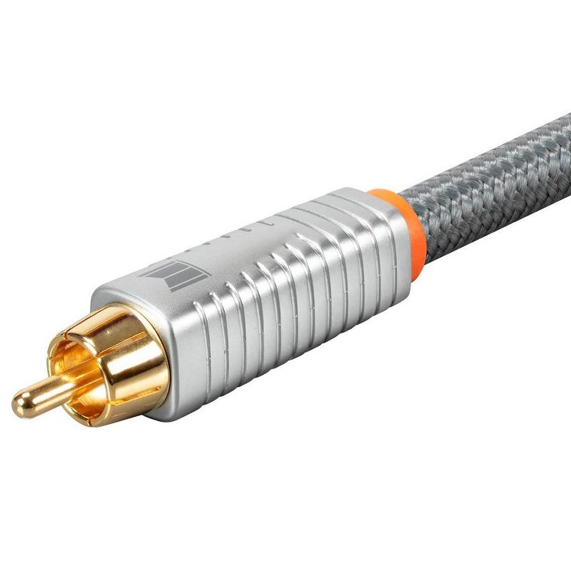 Monolith Digital Coaxial Male/Male Audio Cable - 1 Meter - 18AWG with Nylon Braided Jacket, Oxygen-Free Solid Core Conductors, 24K Gold-Plated