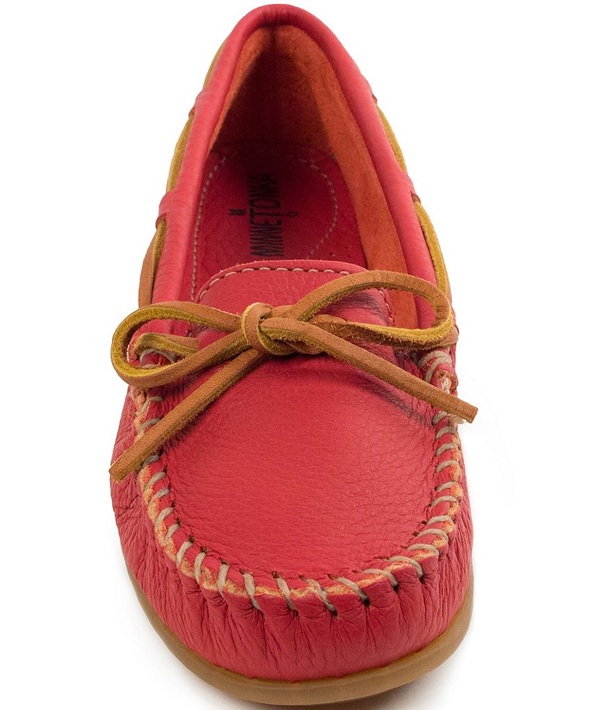 Minnetonka Boat Textured Leather Moccasins