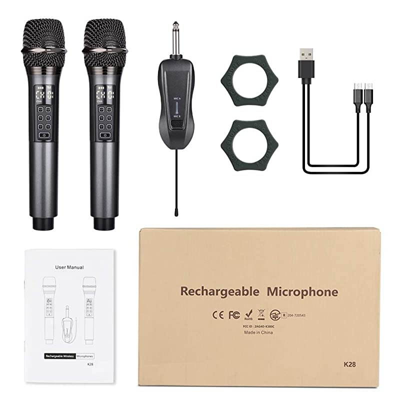 Wireless Microphone Wireless Microphone System with Adjustable Echo Volume UHF Wireless Microphone for Church Party