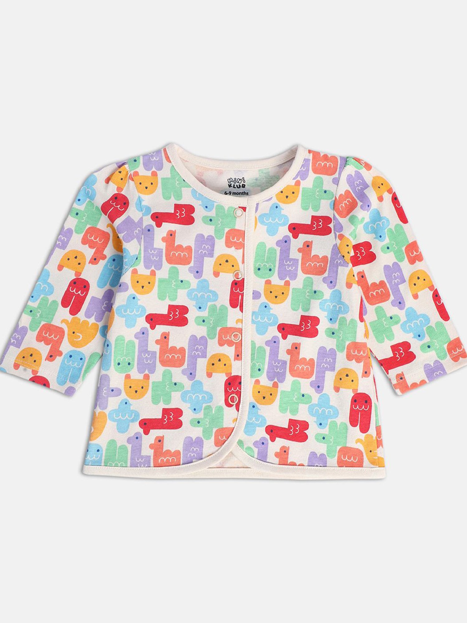 MINIKLUB Kids Multicolor Printed Full Sleeves Jhablas (Pack Of 3)