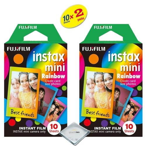 fujifilm instax mini 8 instant film 2-PACK (20 Sheets) Rainbow
