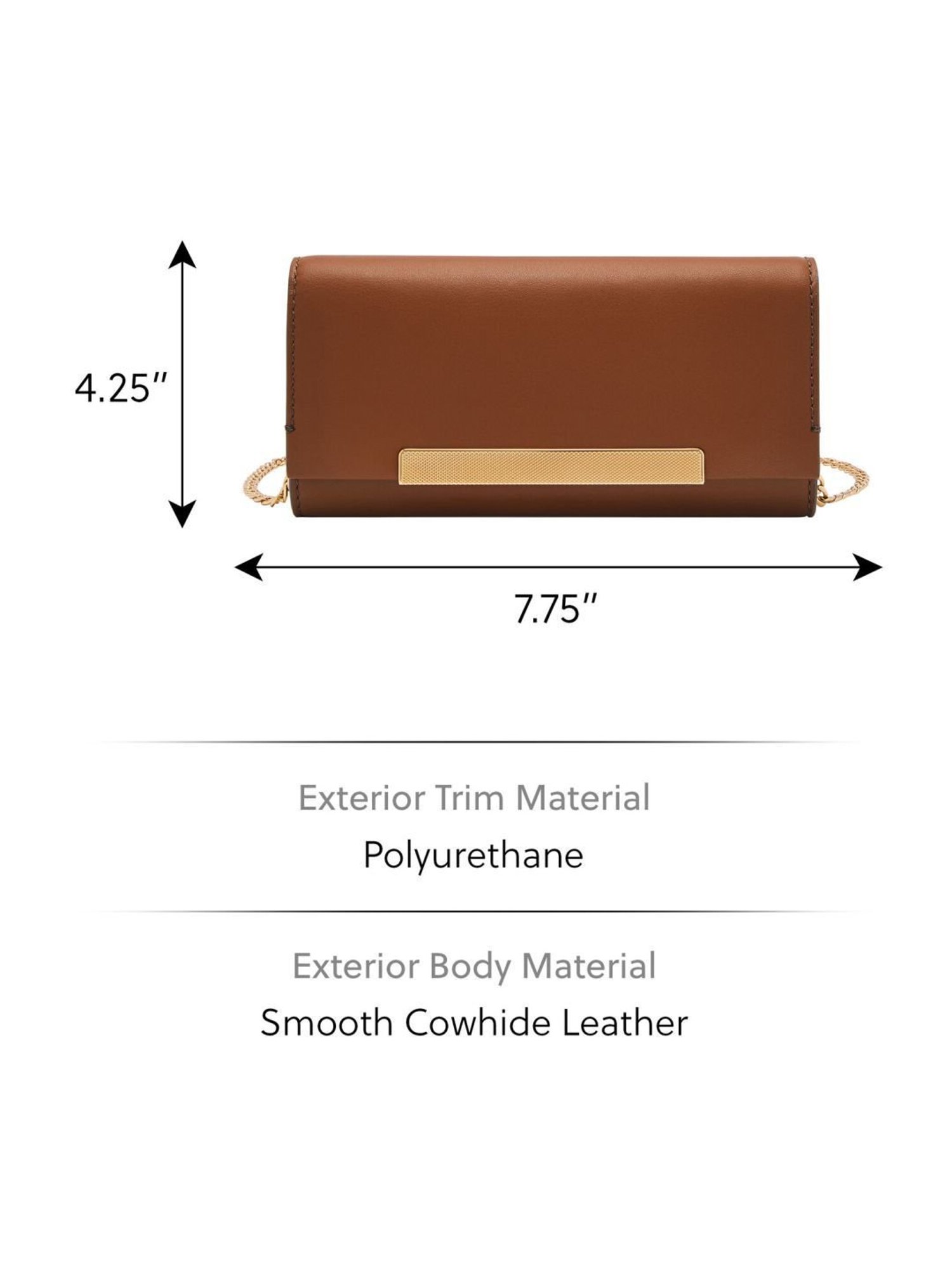 Fossil Brown Solid Sling Handbag