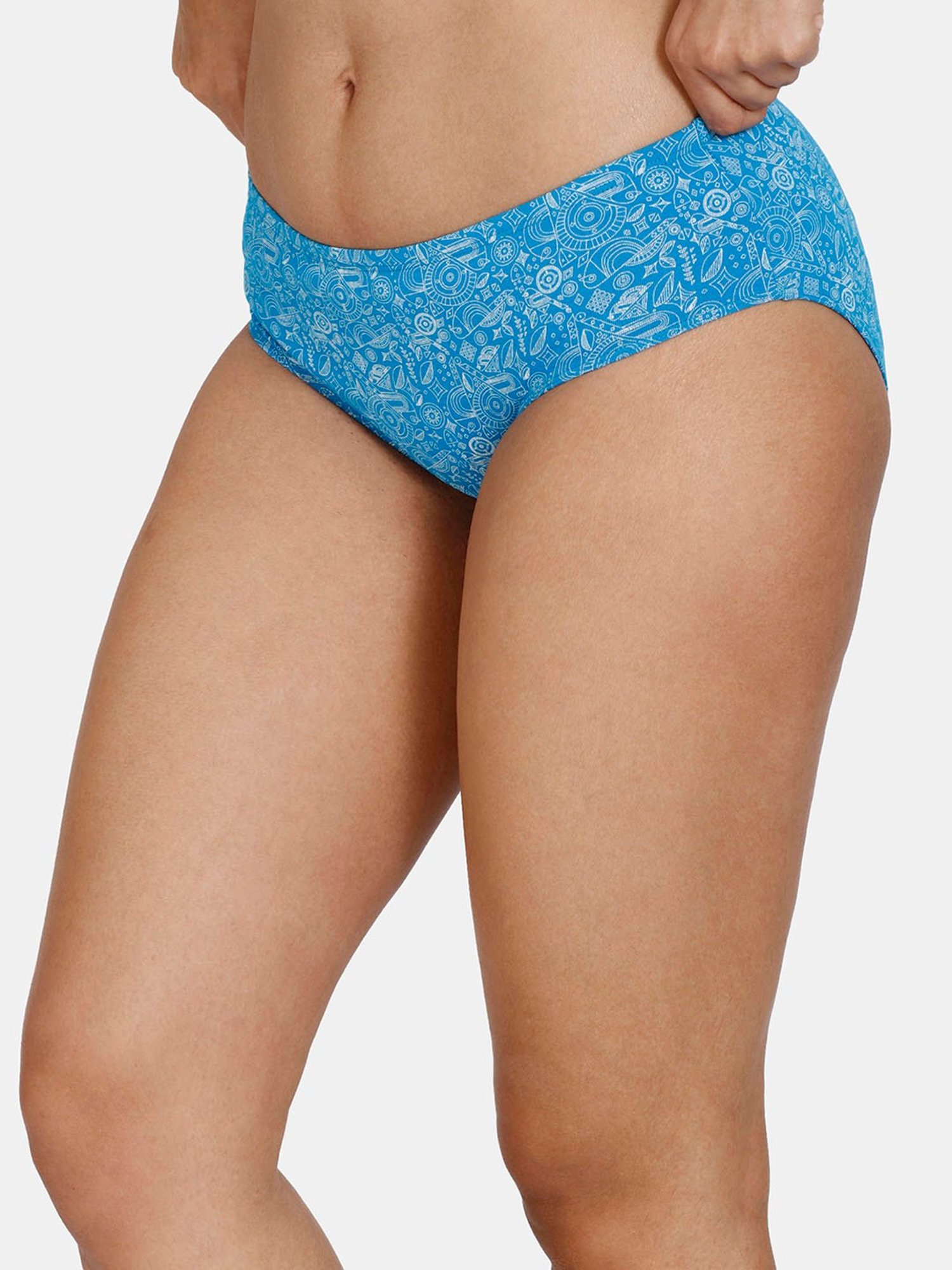 Zivame Blue Printed Hipster Panty
