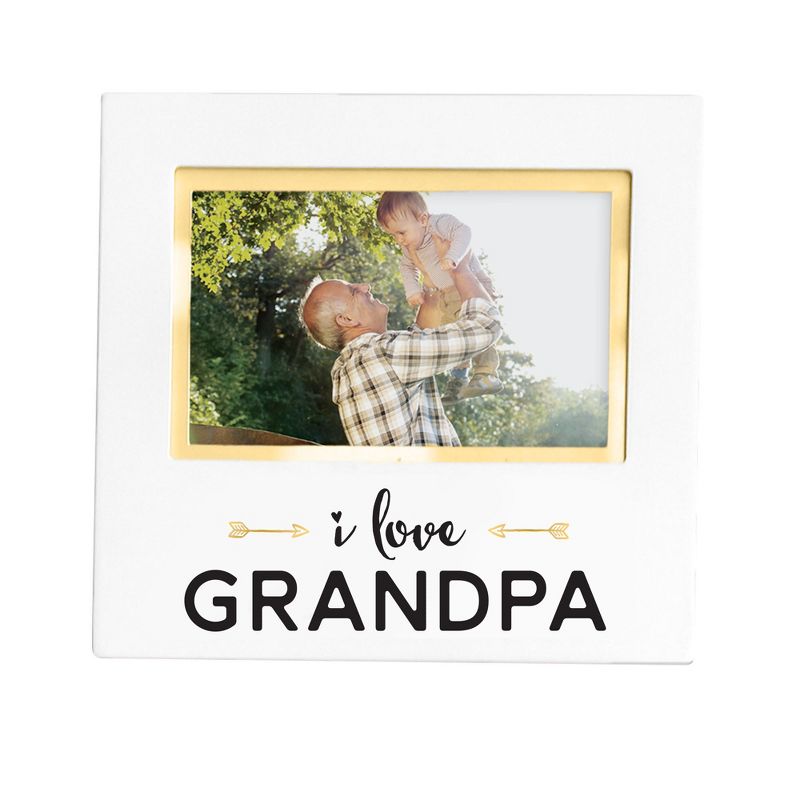 Pearhead Keepsake Picture Frame 4" x 6" - "I love Grandpa" White