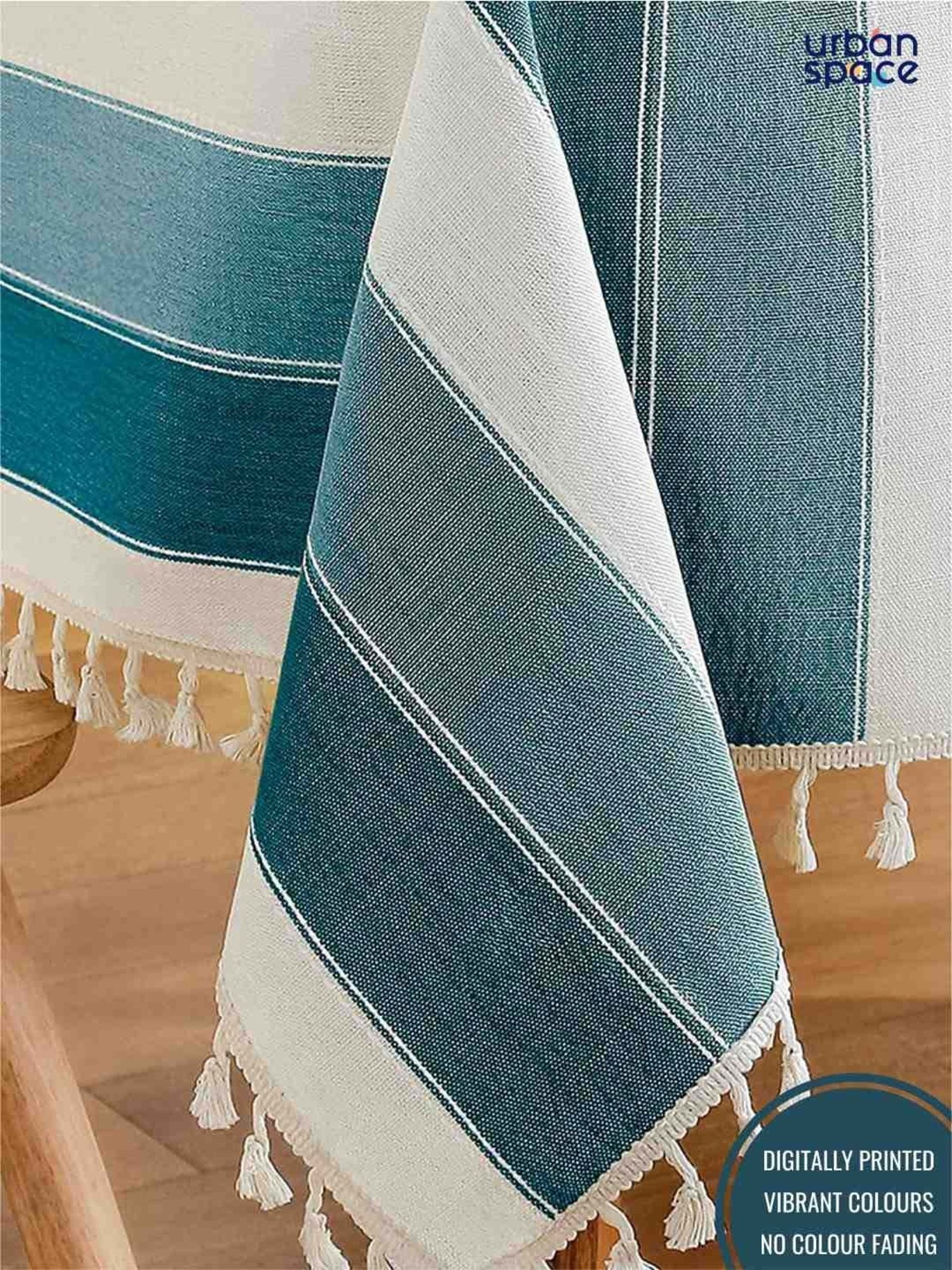 Urban Space Green Cotton 200 GSM 4 Seater Sicilia Dining Table Cover