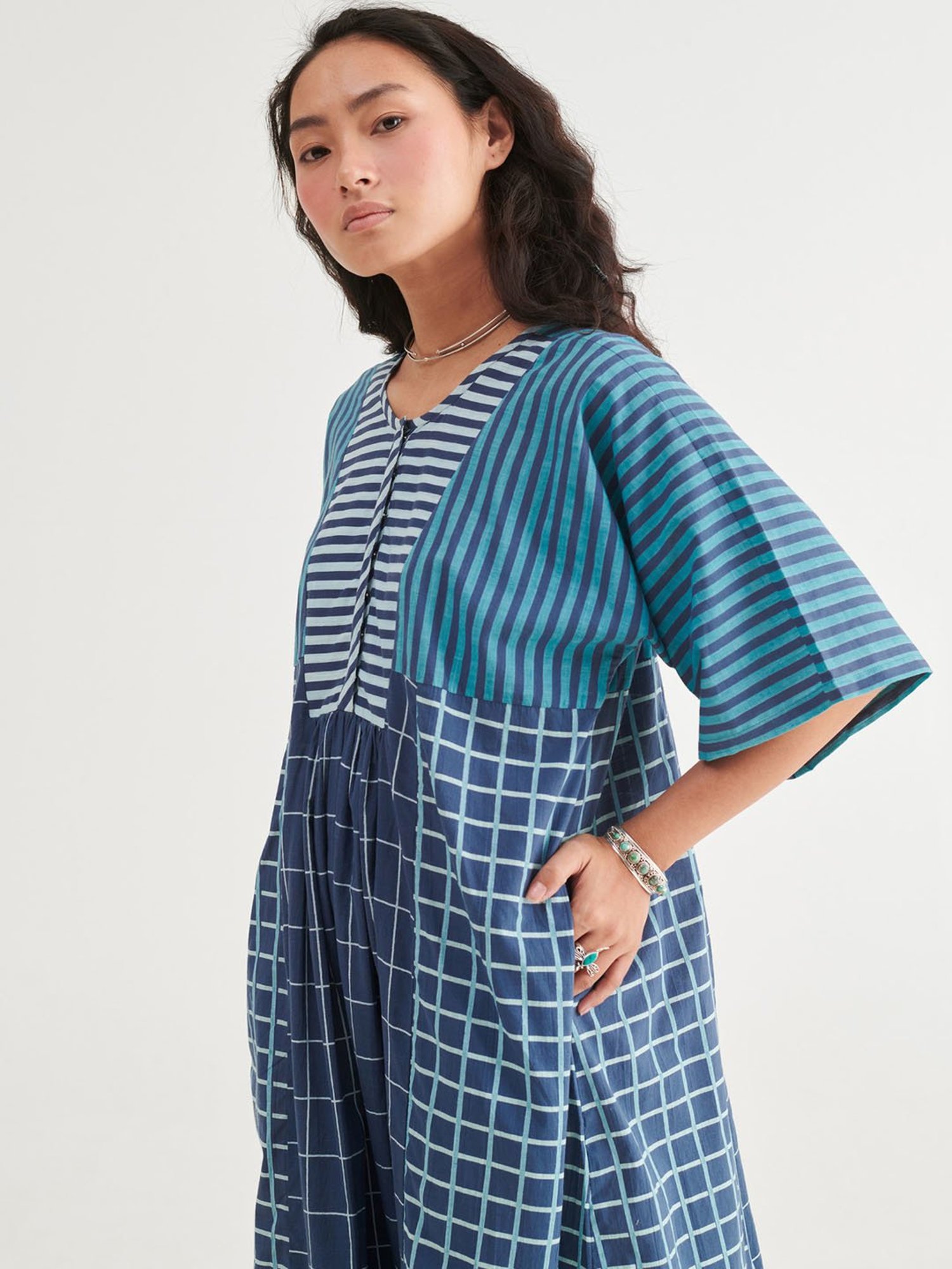 Prakriti Jaipur Indigo Turquoise Kaftan Dress