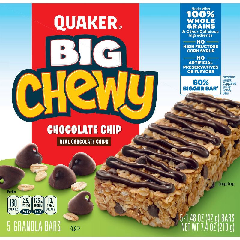 Quaker Big Chewy Chocolate Chip Granola Bars - 5ct
