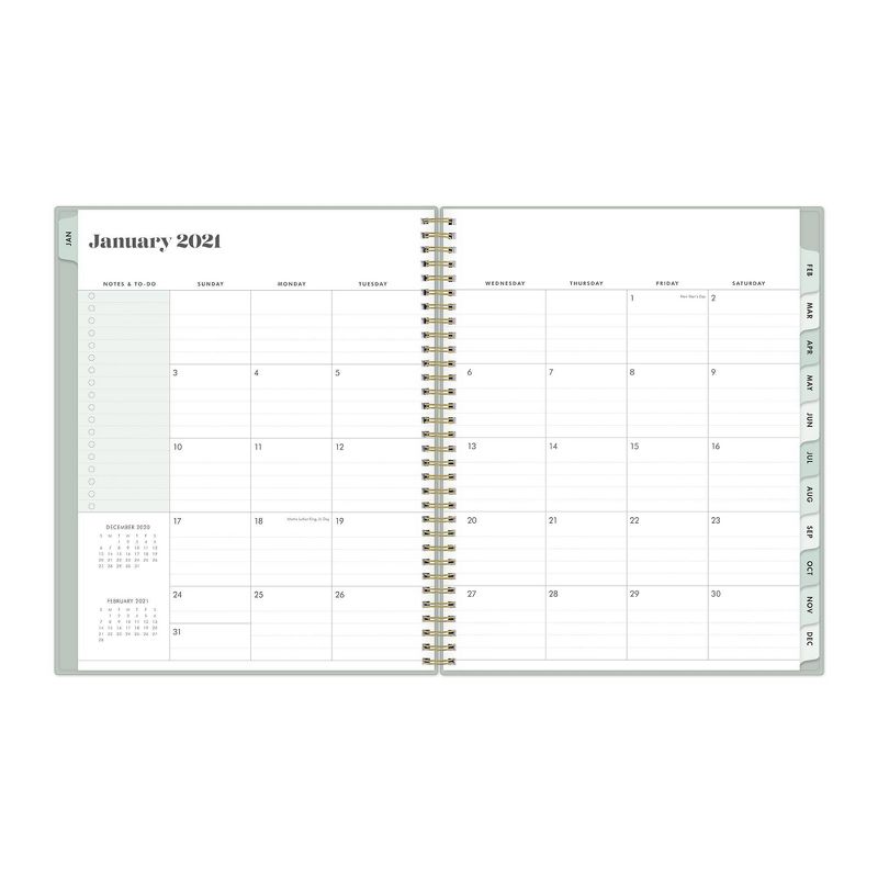 2021 The Everygirl Planner 8.5" x 11" Plastic Weekly/Monthly Wirebound Sage - Blue Sky