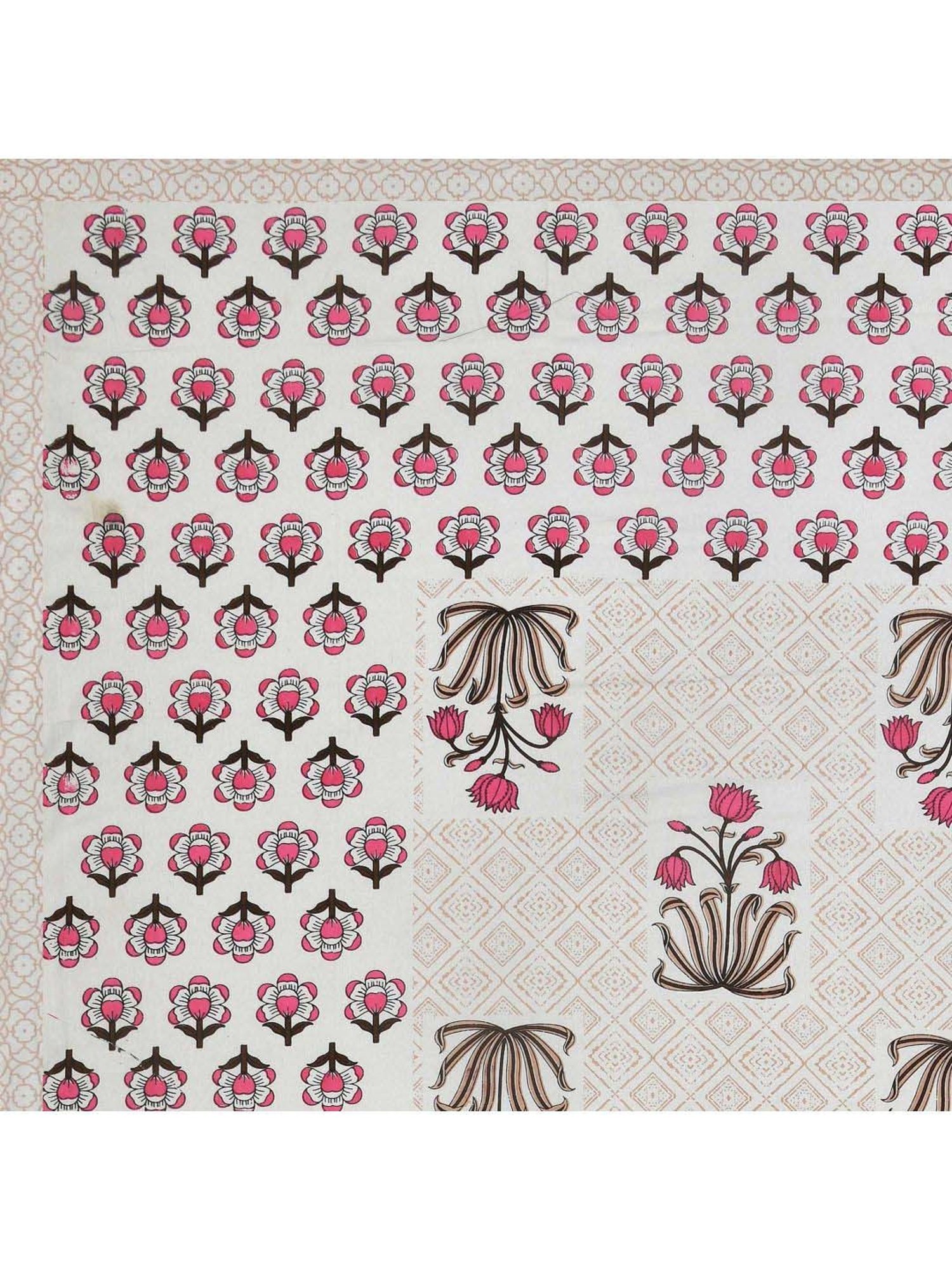 JaipurFabric Pink Cotton 180 TC Double Bedsheet with 2 Pillow Covers