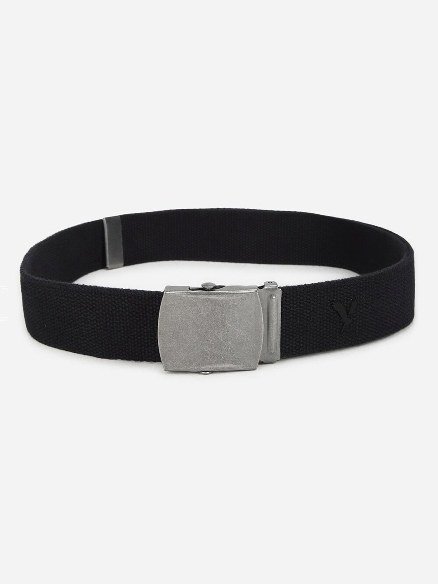 American Eagle Black Leather Textured Waist Belt