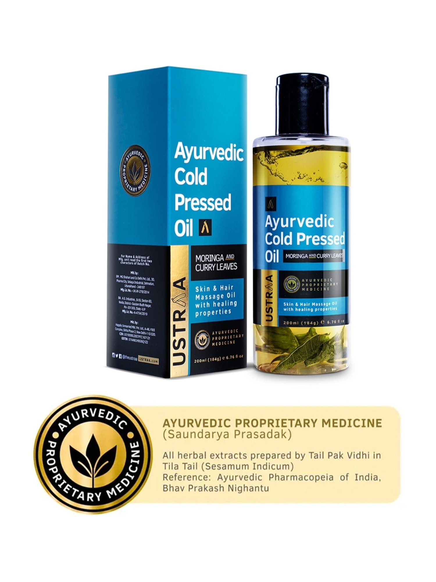 Ustraa Hair Vitalizer Shampoo & Ayurvedic Cold Pressed Oil