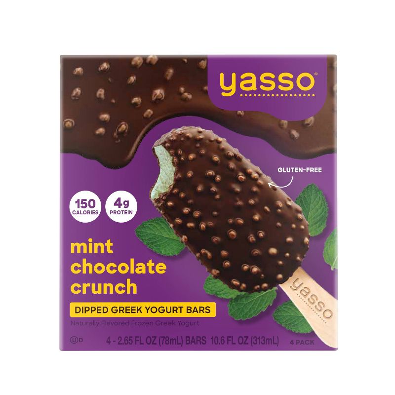 Yasso Frozen Greek Yogurt Indulgent Mint Dark Chocolate Crunch - 4ct