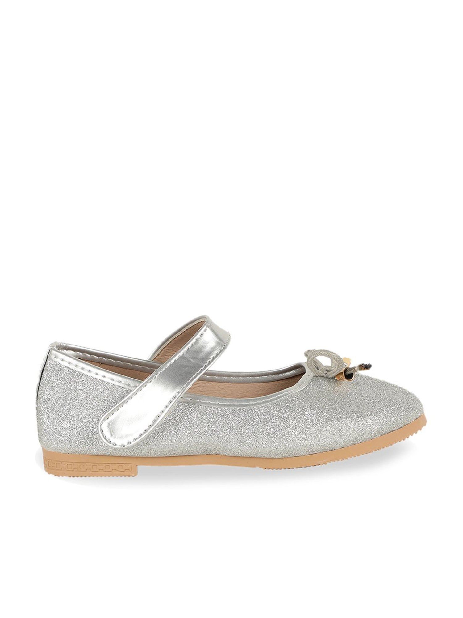 Passion Petals Kids Silver Mary Jane Shoes