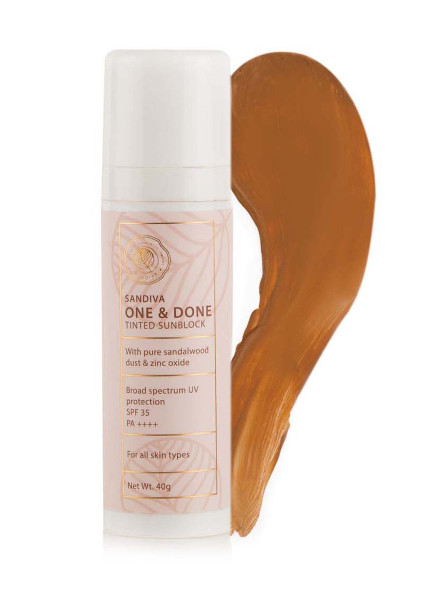 SANDIVA One & Done Tinted Sunblock with Sandalwood, SPF 35+ and PA+++ (44) - 40 gm