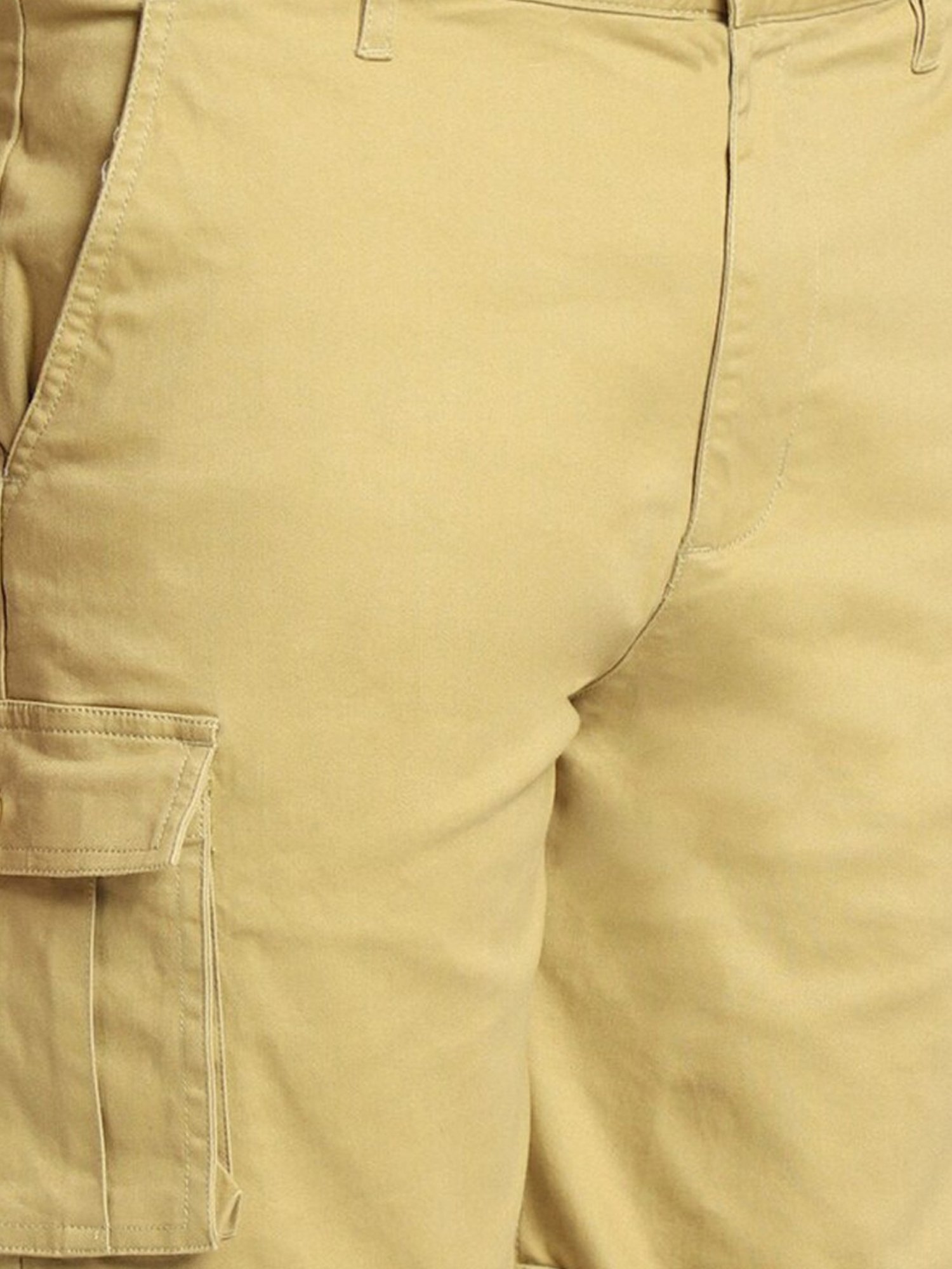 Forever 21 Yellow Cotton Regular Fit Cargo Shorts