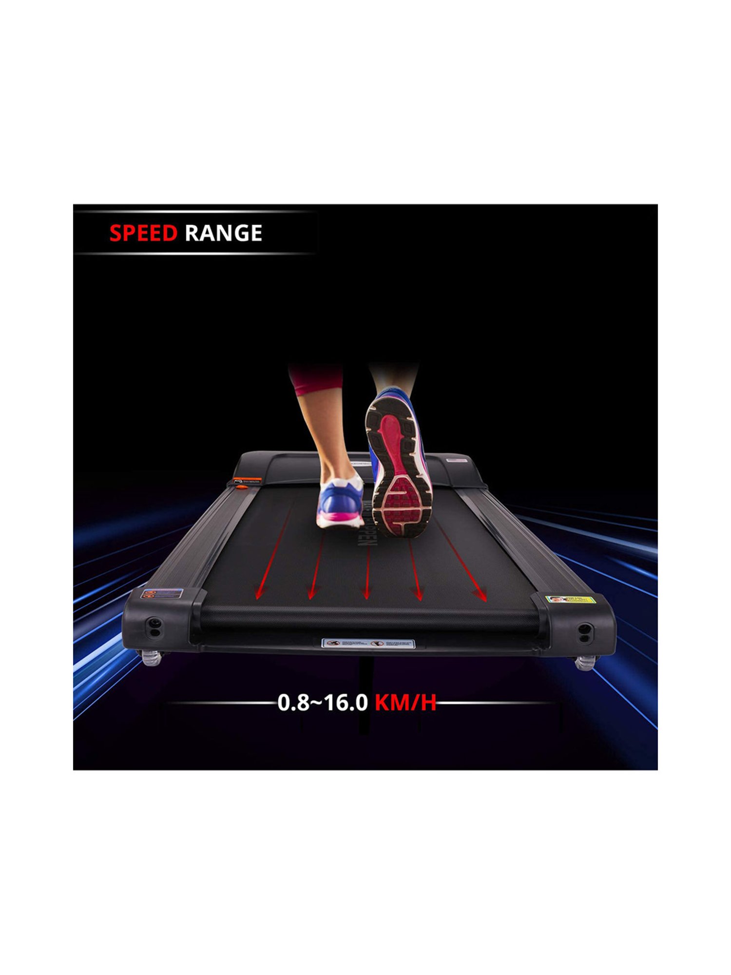 MAXPRO 2.5HP DC Motorized Treadmill (Black)