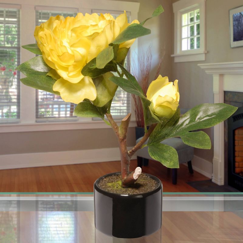 9.5" Yellow Peony Flower - National Tree Company